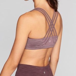 Athleta Mauve Strappy Back Sports Bra